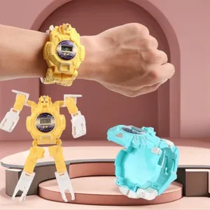 Creative Cartone Animato <span class=keywords><strong>Robot</strong></span> di Plastica Puzzle Orologio <span class=keywords><strong>Giocattolo</strong></span> Educativo Regalo Elettronico di Trasformazione Per 5 7 Anni ABS Lega di Silicone - Product Image 1