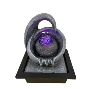 Tabletop fountain Resin water Waterfall fountain with colorful lights indoor humidifier