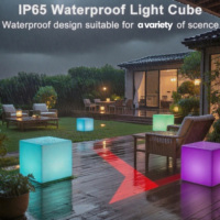 Ricaricabile RGB LED cubo sedia per sala da pranzo telecomando illuminato sedile in plastica per uso esterno Bar e discoteca