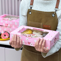 Caja de Macarons con Diseño Personalizado y Ecológico, Impresión de Logotipo, Caja de Embalaje para Galletas, Pasteles y Donas con Ventanas Transparentes para Refrigerios