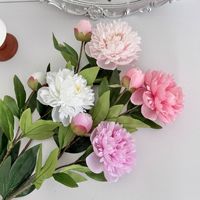 Bunga Sutra Peony Yangfei Buatan Semi-Manual dengan Embos, Dekorasi Ruang Tamu, Rangkaian Bunga Meja, Hotel, Homestay