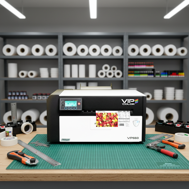 Water Based Inkjet Roll Label Printing Machine VP660 High Speed Fine Text Barcode Digital Printer VP660