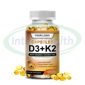 סולילן חלאל ויטמין D3 ו-K2 כמוסות רכות תוסף תזונה לבריאות העצם והמערכת החיסונית 50000 יחידות אינטראקציונליות <span class=keywords><strong>2</strong></span> ב-1 ויטמין D3 K2 כמוסות רכות - Product Image 2