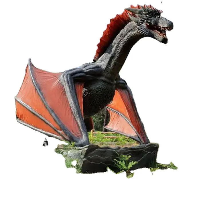 Costume del drago Animatronic della statua del dinosauro di simulazione del parco di divertimenti