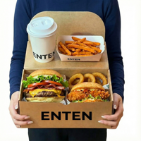 Emballage personnalisé pour poulet frit, ensemble d'emballage en papier, restauration rapide à emporter, hamburger, frites, burger, grande boîte en papier, contenant pour en-cas