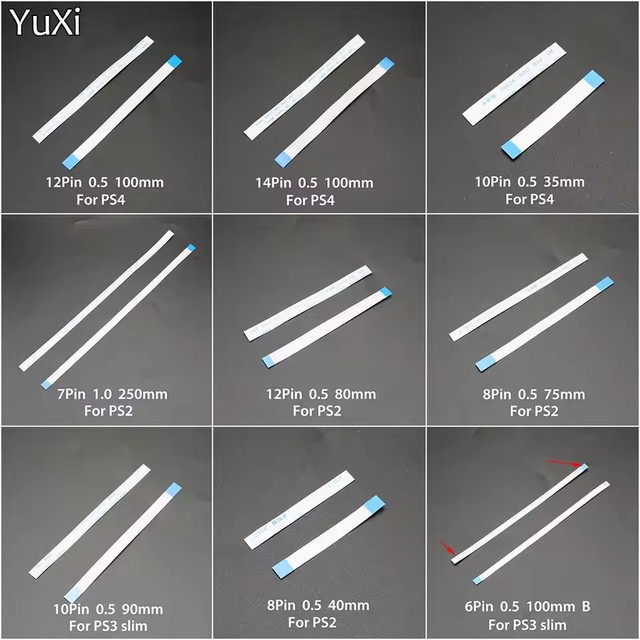 Charging PCB Board and Power switch Flex Cable For PS3 slim PS2 10pin 12pin 14pin Ribbon Flex Cable for PS4