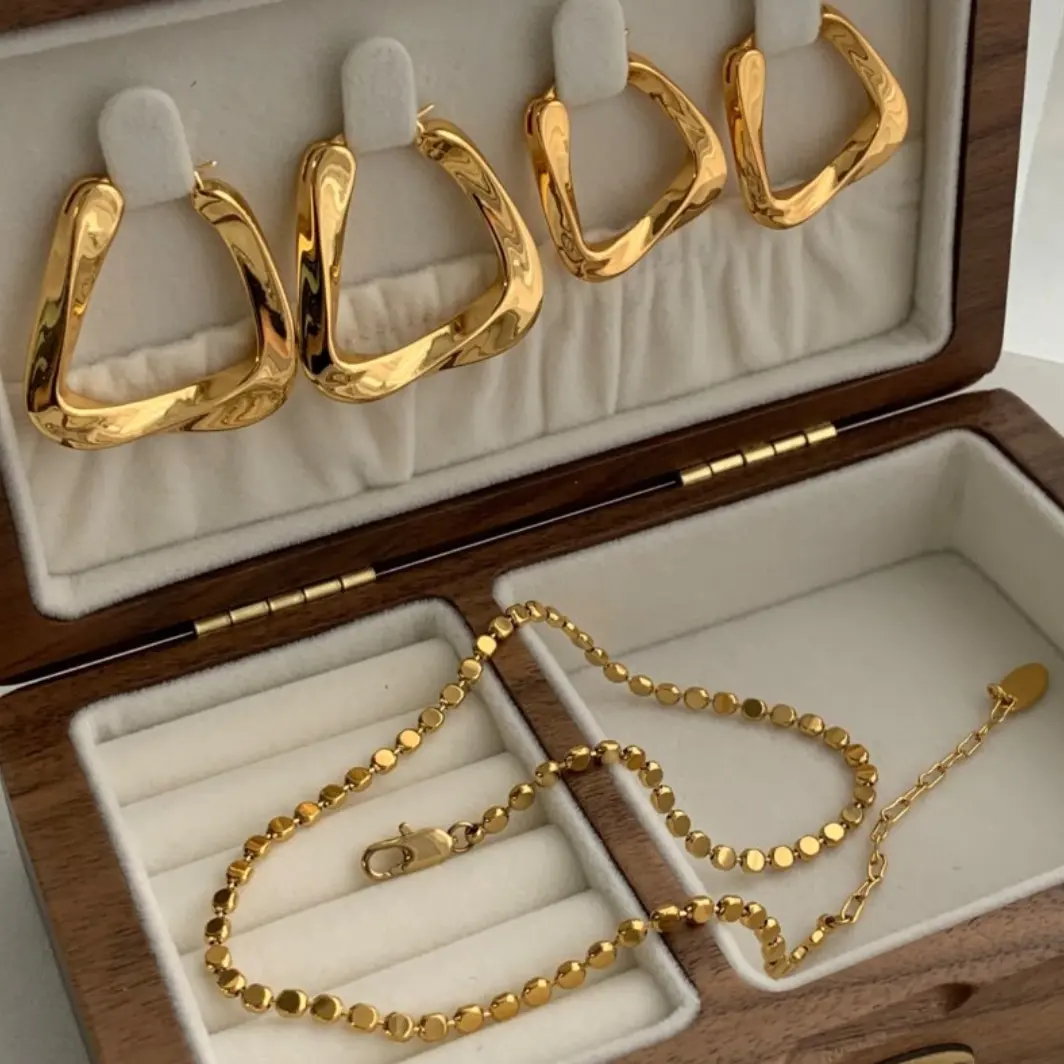 2023 Fijne Echt Goud Vintage Vergulde Oorbellen Voor Vrouwen Sieraden