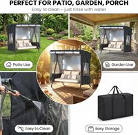 Housse de balançoire d'extérieur imperméable anti-UV pour patio, housse de chaise suspendue de patio, housse de chaise à bascule de jardin avec fenêtres