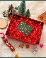 Grosir Set kotak hadiah Natal mewah dengan pita merah kemasan kardus cetak khusus untuk hadiah liburan permen