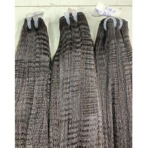 Cheveux humains vietnamiens en gros, mèches lisses crépues avec fermeture, longueur personnalisée, texture naturelle douce, cheveux pour femmes noires - Product Image 5