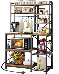 <span class=keywords><strong>Estante</strong></span> de Cocina Industrial Grande de 16 Pies Cúbicos y 5 Niveles, Soporte <span class=keywords><strong>para</strong></span> <span class=keywords><strong>Microondas</strong></span>, Estación de Cafetería con Ganchos y Soporte <span class=keywords><strong>para</strong></span> Toallas de Papel - Product Image 1