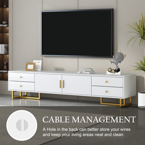 Modern Mid-Century Living Room TV Stand 65+ Inch Entertainment Center Media Console <b>Table</b> with Storage <b>Adjustable</b> Design - Product Image 6