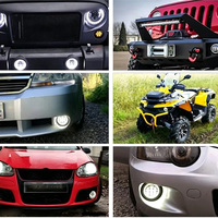 Lámpara Todoterreno JHS Pod Luces para Camioneta, Luz Antiniebla LED de 4 Pulgadas, Doble Halo Blanco y Amarillo, Ojos de Ángel, DRL, Señal de Giro para Jeep Wrangler JK
