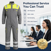 Combinaison de travail unisexe personnalisée haute visibilité, respirante, sans couture, en coton fusionné, avec bandes réfléchissantes, service OEM