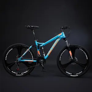 Venta caliente deportes SUSPENSIÓN COMPLETA MTB negro y oro bicicleta de montaña 29er MTB bicicleta Helix cuadro para adulto