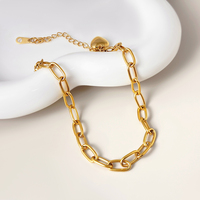 Pulsera de Cadena con Dijes de Zirconia Brillante, Chapada en Oro de 18K, Estilo Minimalista y Moderno, Regalo para Mujer