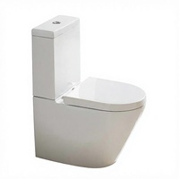 WC moderne en céramique deux pièces avec siphon en P, chasse d'eau double, abattant à fermeture douce, pour appartement