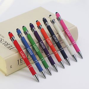 Stylo publicitaire personnalisé 2-en-1 en métal avec écran tactile pour écoles de commerce, gravure UV/Laser du logo personnalisable - Product Image 2