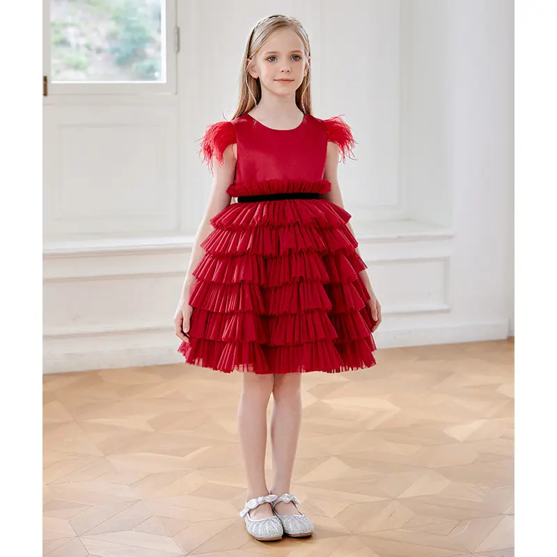 Hình ảnh thực sự cổ điển hoa cô gái ăn mặc cho đám cưới đỏ mặt tùy chỉnh thực hiện công chúa ăn mặc sequined appliqued ren Bow trẻ em