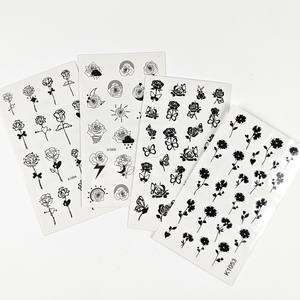Tatouages temporaires en gros, petits motifs de roses noires, autocollants floraux imperméables pour le visage, le corps et les doigts, pour femmes, festivals et usage quotidien - Product Image 2