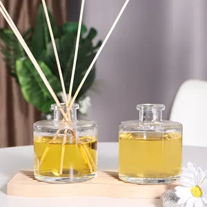 Empty 1000 Ml Clear Transparent Round Shape Large Home Aroma Reed Diffuser Fragrance Glass Bottle