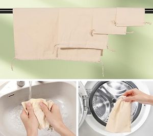 Wholesales Double <strong>String</strong> Cotton Drawstring <strong>Bag</strong> Muslin <strong>Bags</strong> with Drawstrings for Shopping Storage - Product Image 3