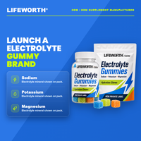 Gommes électrolytiques Lifeworth - Compléments à croquer pour l'hydratation (Sodium, Potassium, Magnésium) - Supplément OEM ODM Marque Privée