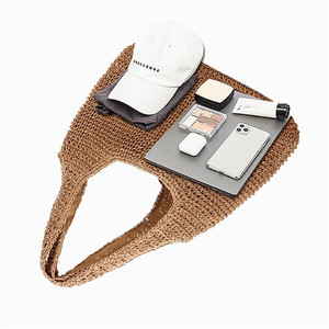 Praia De Sacos Palha Marinho Saco Algas <span class=keywords><strong>Marinhas</strong></span> Ombro Pulseira Unica Pequenos Couro Tecidos Base Bolsa Alca Com Mais Ouvidos - Product Image 2