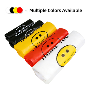 ถุงช้อปปิ้ง PE สีสันสดใส ราคาถูก พิมพ์ลายกราเวียร์ ใส่โลโก้เองได้ ถุงใส่ของแบบเสื้อยืด สำหรับร้านขายของชำ - Product Image 6