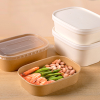 Haute qualité épaisseur 17oz 25oz 40oz emballage des aliments à emporter rond jetable impression à emporter bol en papier pour salade