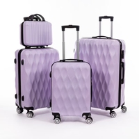 Valise Trolley à Roues Universelles en ABS Personnalisable par le Fabricant, 12/20/24/28 Pouces, avec Fermeture Éclair Extensible, Homologuée TSA, pour Embarquement, à Roulettes