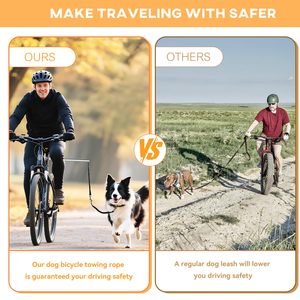 Eccellente guinzaglio da bicicletta in acciaio inossidabile per cani di taglia medio-grande azionati con entrambe le mani per i proprietari di cani che vanno in bicicletta - Product Image 5