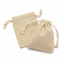 Pochette en lin avec cordon de serrage, sac de rangement en coton, emballage cadeau neutre, sachet pour bijoux, artisanat, shopping