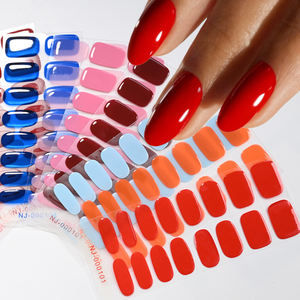 16 embouts de gel semi-durci pour ongles, couleur unie, adhésif, imperméable, vernis gel longue durée, autocollants pour ongles, kits pour lampe UV - Product Image 4