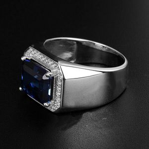 Fine Platinum Mens <span class=keywords><strong>Sapphire</strong></span> nhẫn với Side kim cương đa-màu sắc pt950 mở End có thể điều chỉnh - Product Image 2