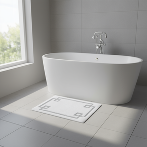 Alfombra de Baño de Algodón con Diseño Geométrico Minimalista, Rectangular, 20x30, Premium - Product Image 2