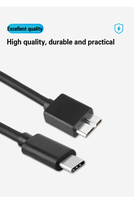 Cable de impresora USB Micro B a tipo C, cable de datos de disco duro móvil USB 3,0, OTG conexión de alta velocidad, cable USB para impresora
