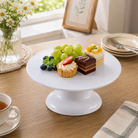 Ensemble de Présentoirs à Gâteaux en Mélamine Effet Céramique – Collection de Plats Ronds pour Service et Présentation de Desserts