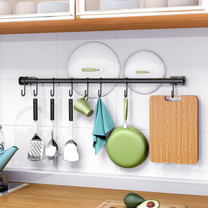 304 Stainless Steel No Drill Hanging Rod For <b>Kitchen</b> Utensils Spatulas Spoons Self Adhesive Wall <b>Hook</b> Storage Rack - Product Image 2