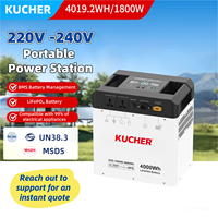 Système de stockage d'énergie domestique tout-en-un KUCHER 1800W 4019.2wh grande capacité avec batterie LiFePO4 intégrée, chargeur solaire complet hors réseau