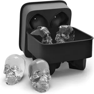 Wholesale Bpa Free Food Grade Silicone Skulls Ice Mold Tray High Grade Silicone Ice Cube Molds For Whiskey