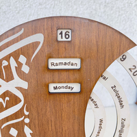 Calendrier de compte à rebours du Ramadan en bois rotatif Pafu, ornement décoratif en bois, pendentif, organisateur de bureau personnalisé de qualité supérieure
