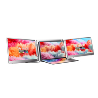 Nuevo Monitor Portátil Triple para Laptop, IPS de 14 Pulgadas, Diseño de Pantalla Ancha 1200P para Uso en Oficina y Negocios, Interfaz Tipo C