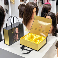 Caja de Exhibición Plegable de Cartón con Logotipo Personalizado 2026, Forro de Satén para Pelucas de Cabello Humano y Extensiones, Cierre Magnético