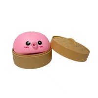 TPR Cross-border Squishy de décompression en forme de petits pains vapeur et de porc barbecue, avec effet de bulles, expression simulée et couleurs variées