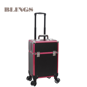 All'ingrosso più alto rosa professionale di grande capacità organizzatore di smalto per il trucco rotolamento Trolley Logo LOW MOQ - Product Image 5