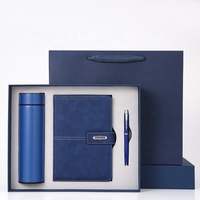 Promo Ensemble Cadeau d'Entreprise de Luxe Personnalisé en Cuir PU Noir A5 avec Carnet, Stylo et Tasse Thermique