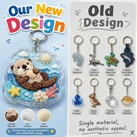 Lot de porte-clés personnalisés en plastique animaux (renard, dinosaure, nuage) avec breloques en fourrure chenille, paillettes et sublimation acrylique pour sac