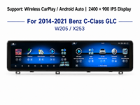 Écran double Android 25,6 pouces pour Mercedes Benz Classe C GLC W205/X253 2014-2021 Snapdragon 665 avec CarPlay sans fil Android Auto