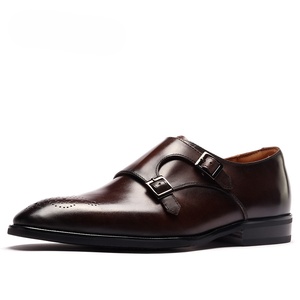<b>Top</b>-quality Luxury Men's Square Full-grain Leather Handcrafted Business <b>Wedding</b> Shoes Comfortable Height Increasing Buckle Strap - Product Image 2